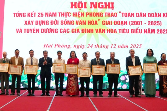 Hải Phòng tuyên dương 114 gia đình văn hóa tiêu biểu