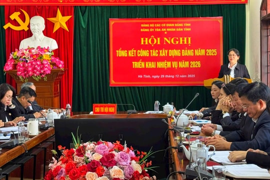 TAND tỉnh Hà Tĩnh tổ chức Hội nghị tổng kết công tác xây dựng Đảng năm 2025