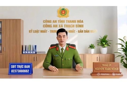 Công an xã ở Thanh Hóa sử dụng Trợ lý ảo AI phục vụ người dân