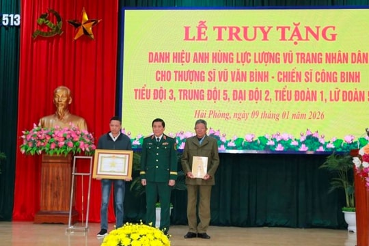 Truy tặng danh hiệu Anh hùng LLVTND cho một chiến sĩ công binh