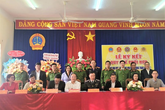 TAND khu vực 7 - Quảng Ngãi ký kết quy chế phối hợp liên ngành