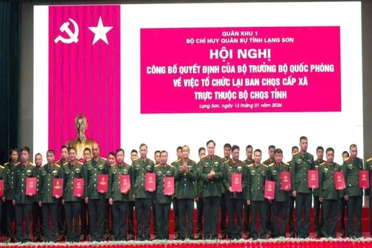 Lạng Sơn: 65 Chỉ huy trưởng Ban Chỉ huy Quân sự xã, phường là sĩ quan quân đội
