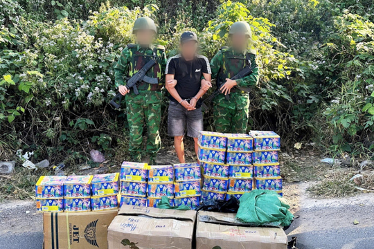 Phát hiện, bắt giữ đối tượng vận chuyển trái phép 30 hộp pháo hoa nổ