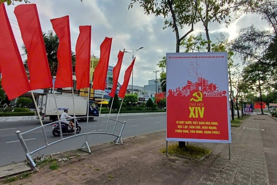 Cà Mau rực rỡ cờ hoa chào mừng Đại hội XIV của Đảng