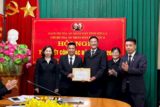 TAND khu vực 6 – Sơn La được khen thưởng trong công tác xây dựng Đảng năm 2025