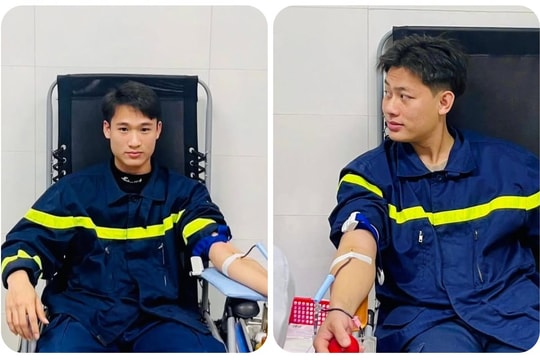 Cảnh sát hiến máu cứu người ngay trong đêm