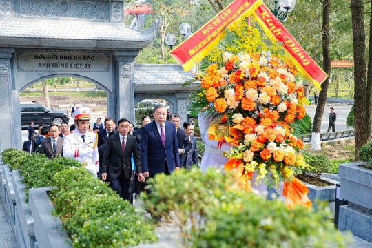 Tổng Bí thư Tô Lâm tri ân các bậc tiền bối cách mạng và các anh hùng liệt sỹ tại Hà Tĩnh