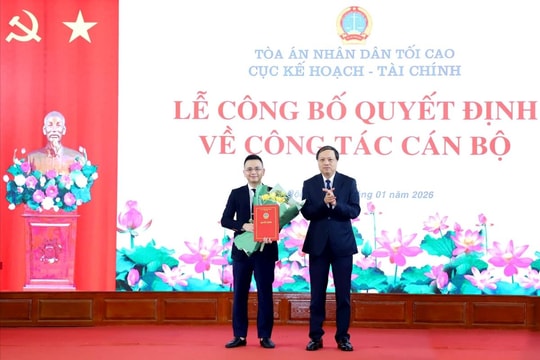 Bổ nhiệm Chánh Văn phòng Cục Kế hoạch – Tài chính TANDTC