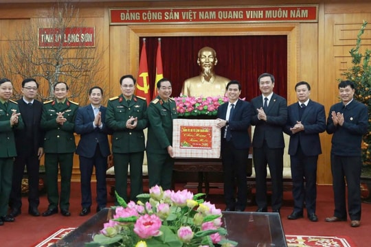 Trung tướng Trương Mạnh Dũng thăm và chúc tết tại tỉnh Lạng Sơn