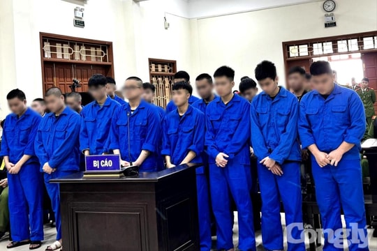 Mang theo hung khí gây rối trật tự công cộng, 16 bị cáo lĩnh án