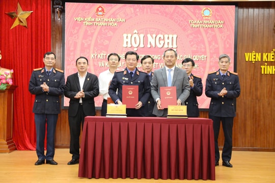 TAND tỉnh Thanh Hóa và VKSND tỉnh ký quy chế phối hợp giải quyết các loại án