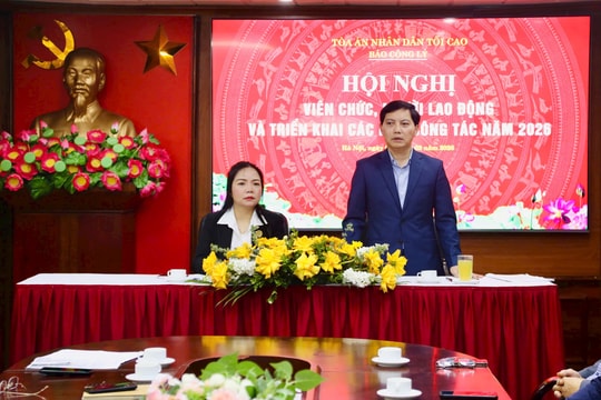 Báo Công lý tổ chức Hội nghị viên chức, người lao động và triển khai các mặt công tác năm 2026