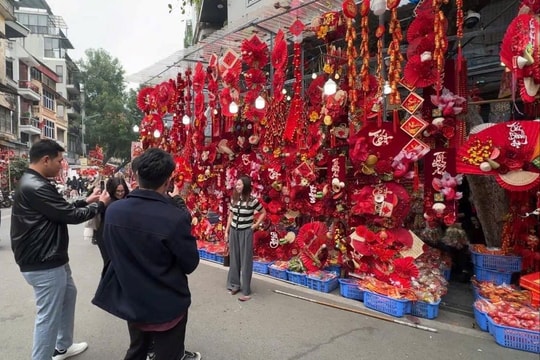 Phố Hàng Mã rực rỡ sắc xuân với đa dạng mặt hàng trang trí Tết