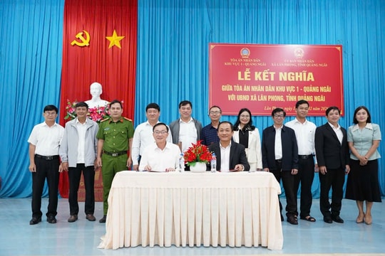 TAND khu vực 1 – Quảng Ngãi kết nghĩa với xã Lân Phong