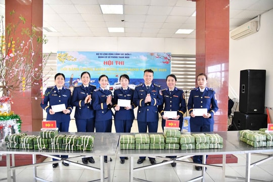 Vùng Cảnh sát biển 1 rộn ràng không khí Tết qua hội thi gói bánh chưng