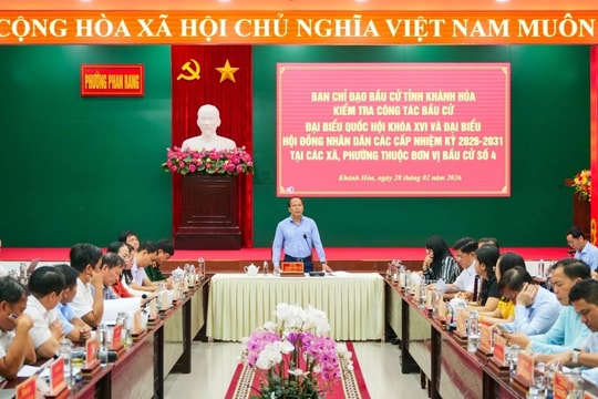 Ban chỉ đạo bầu cử tỉnh Khánh Hòa kiểm tra công tác bầu cử