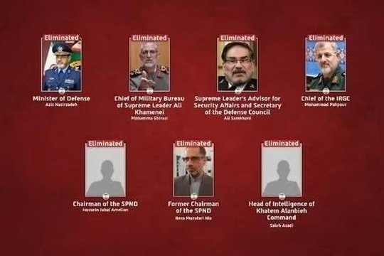 10 quan chức cấp cao Iran trong tâm điểm chiến dịch của Mỹ và Israel