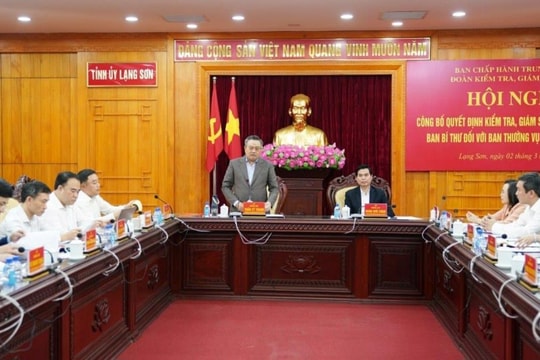 Công bố quyết định kiểm tra, giám sát đối với Ban Thường vụ Tỉnh ủy Lạng Sơn