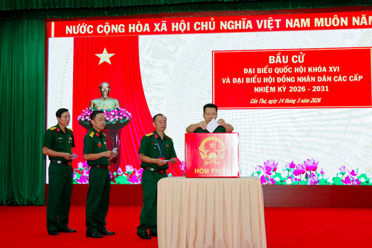 BĐBP TP Cần Thơ bỏ phiếu sớm, sẵn sàng nhiệm vụ bảo vệ an toàn ngày hội bầu cử