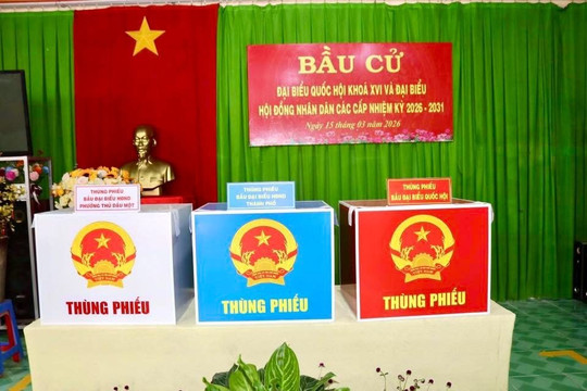 Hội thi trang trí điểm bầu cử đẹp, lan tỏa khí thế ngày hội toàn dân
