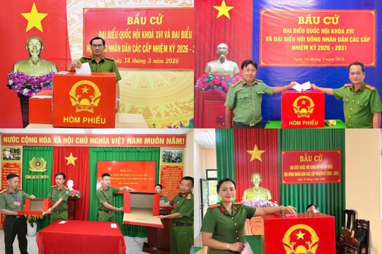 Công an cơ sở TP. Cần Thơ hoàn thành bỏ phiếu sớm, sẵn sàng bảo vệ ngày bầu cử