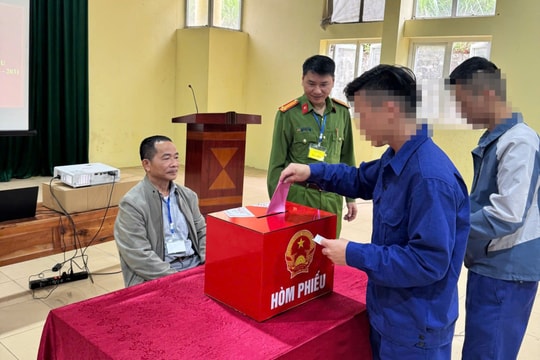 Thái Nguyên: 100% người bị tạm giữ, tạm giam và học viên cai nghiện hoàn thành việc bỏ phiếu