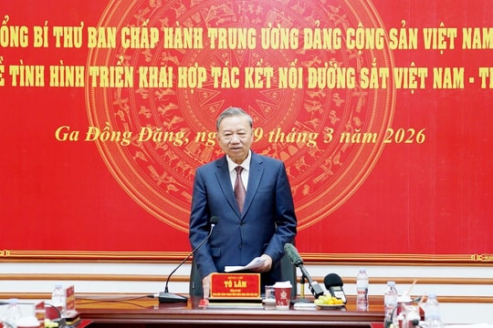 Tổng Bí thư Tô Lâm chủ trì buổi làm việc về kết nối tuyến đường sắt với Trung Quốc