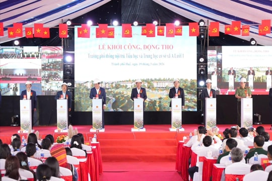 Huế đồng loạt khởi công 3 trường nội trú liên cấp tại vùng biên A Lưới