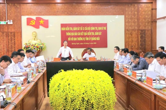 Thông qua báo cáo kết quả kiểm tra, giám sát đối với Ban Thường vụ Tỉnh ủy Quảng Ngãi