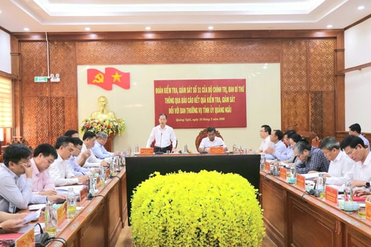 Thông qua báo cáo kết quả kiểm tra, giám sát đối với Ban Thường vụ Tỉnh ủy Quảng Ngãi
