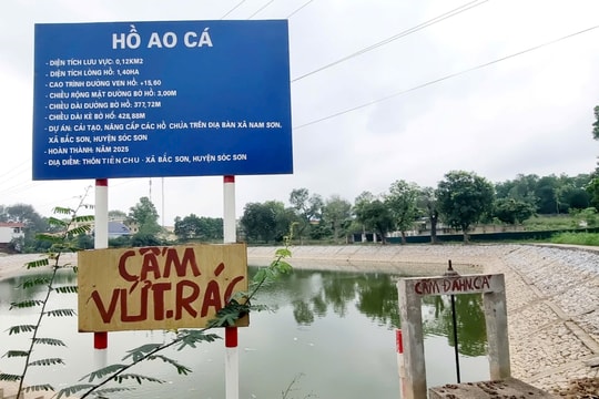 Hồ Ao Cá (Trung Giã, Hà Nội): Vừa hoàn thành đã có dấu hiệu xuống cấp