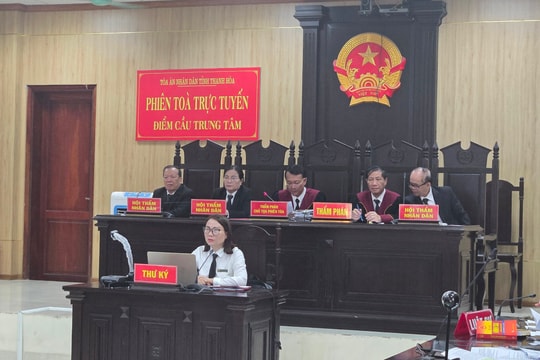 TAND tỉnh Thanh Hóa mở phiên tòa rút kinh nghiệm trực tuyến kết nối 18 tỉnh, thành