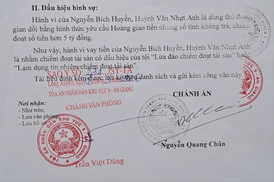 Vì sao Tòa án kiến nghị khởi tố vụ án hình sự trong tranh chấp hợp đồng vay tài sản?