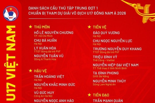U17 Việt Nam chính thức tranh tài Đông Nam Á 2026, lộ diện các đối thủ cạnh tranh trực tiếp