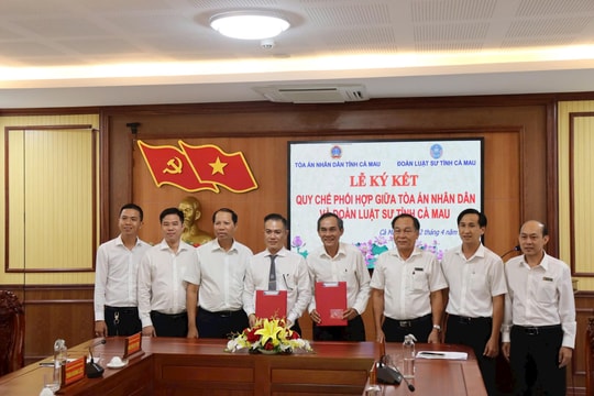 TAND tỉnh Cà Mau ký kết quy chế phối hợp trong hoạt động tố tụng tại Tòa án