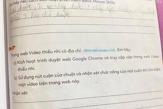 Công an xác minh vụ vở bài tập Tin học lớp 3 chứa link 'web đen'