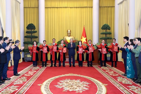 Tổng Bí thư, Chủ tịch nước Tô Lâm trao quyết định bổ nhiệm Thẩm phán Tòa án nhân dân tối cao