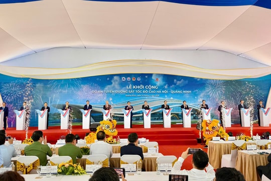 Thủ tướng Chính phủ dự Lễ khởi công đường sắt tốc độ cao Hà Nội - Quảng Ninh