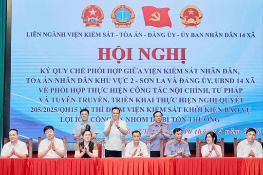 TAND khu vực 2 - Sơn La ký quy chế phối hợp nhằm nâng cao hiệu quả công tác tư pháp tại cơ sở