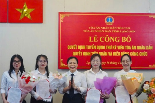 TAND tỉnh Lạng Sơn tiếp nhận và phân công công tác cho Thư ký viên mới