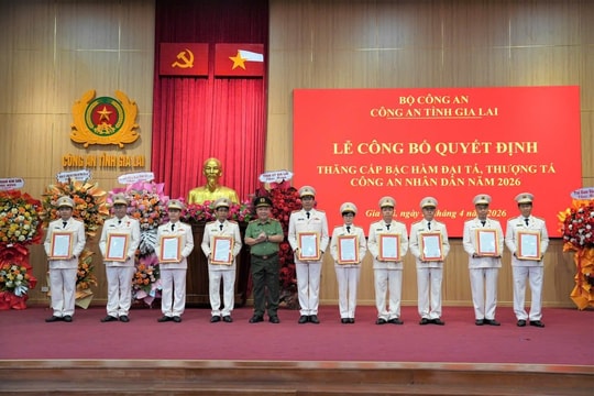 Thăng hàm cho 140 cán bộ, chiến sĩ công an tỉnh Gia Lai