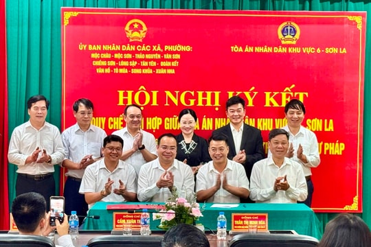 TAND khu vực 6 - Sơn La ký kết quy chế phối hợp với các xã, phường