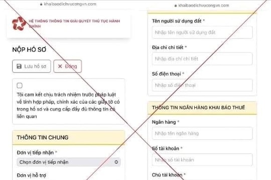 Lừa đảo thu thập thông tin nhà đất từ website dịch vụ công giả mạo
