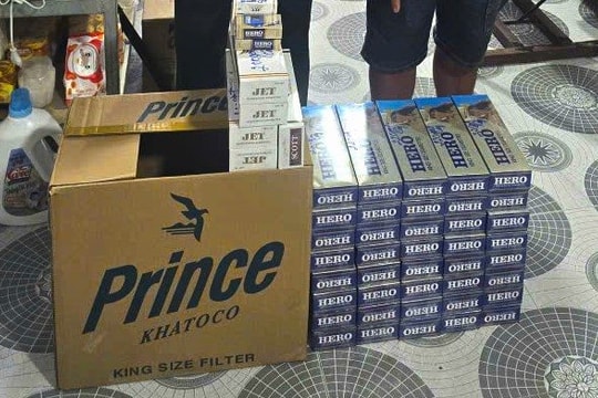 Phát hiện gần 500 bao thuốc lá không rõ nguồn gốc