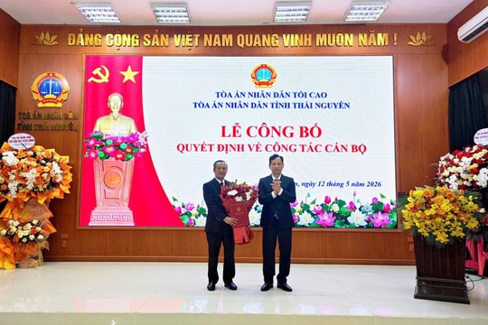 Công bố tân Chánh án Tòa án nhân dân tỉnh Thái Nguyên