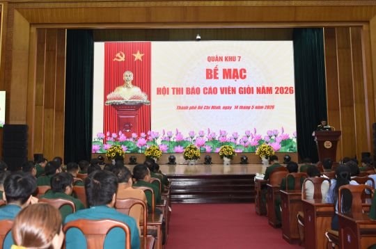 59 thí sinh tham gia Hội thi Báo cáo viên giỏi Quân khu 7