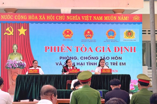 TAND khu vực 6 - Quảng Ngãi tuyên truyền pháp luật thông qua phiên tòa giả định