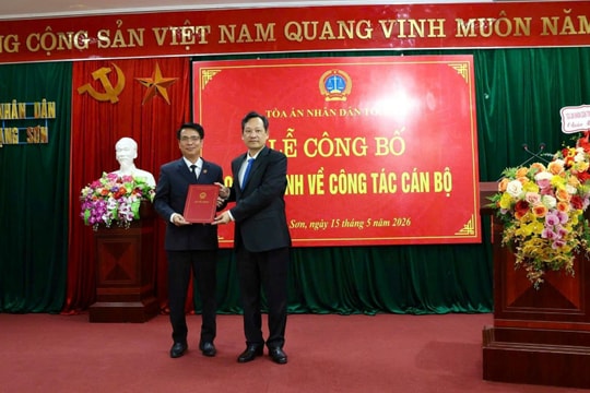 Công bố quyết định bổ nhiệm Chánh án TAND tỉnh Lạng Sơn