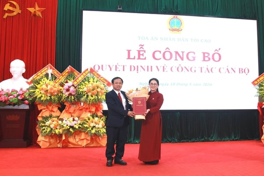 Công bố quyết định bổ nhiệm Chánh án TAND tỉnh Nghệ An