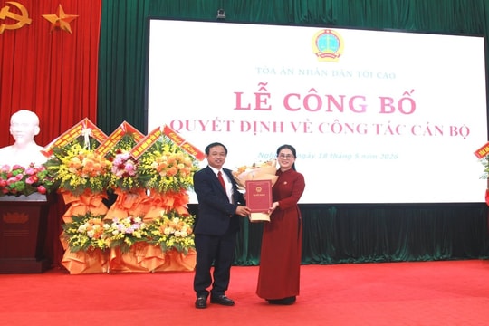 Công bố quyết định bổ nhiệm Chánh án TAND tỉnh Nghệ An